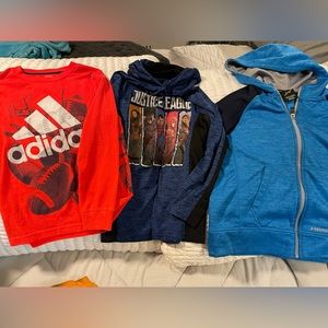 Long sleeves (2) zipper jacket (1) - sizes all fit like a boys 6